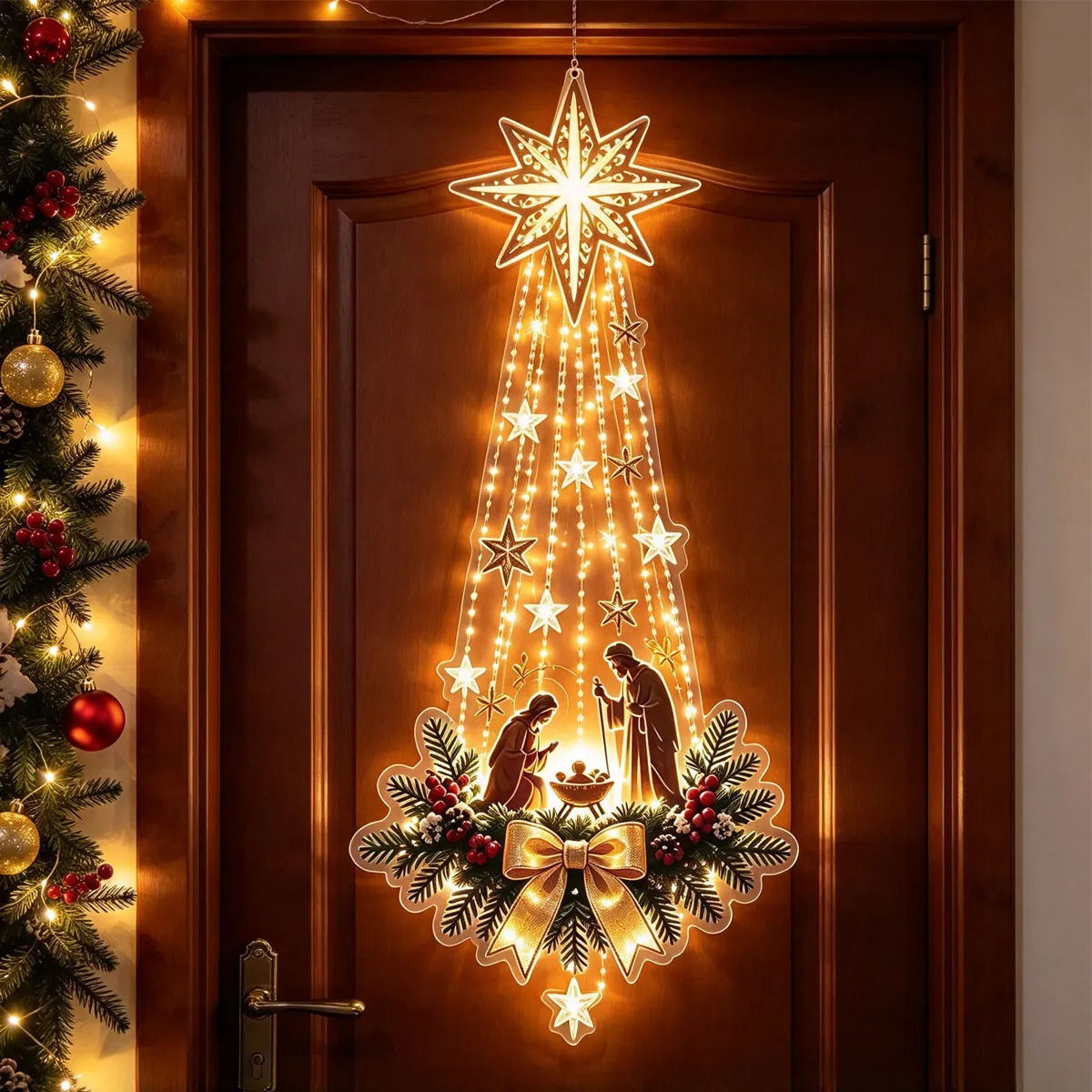 Outdoor Lighting Effects - 1 buah Hiasan Gantung Pintu Natal
